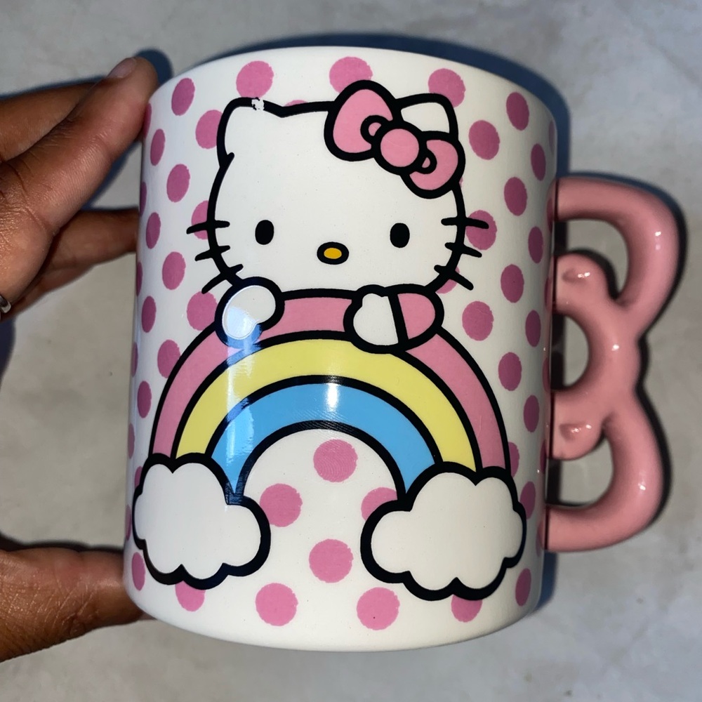 Hello Kitty Polka Dot Mug with Rainbow